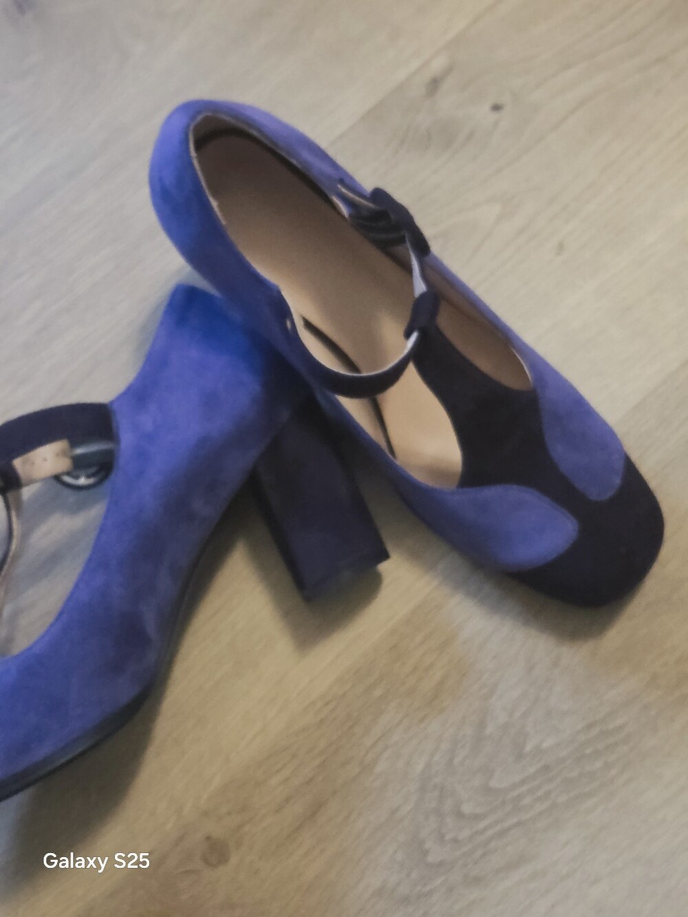 Women's Suede Block Heel Mary Jane in Purple